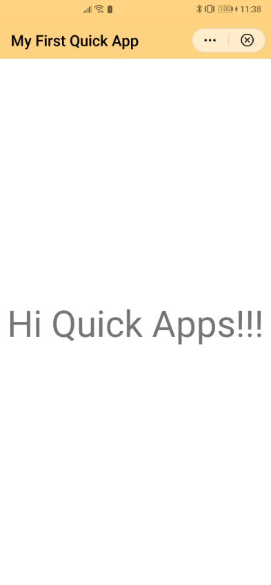 Quick App screenshot running on a device