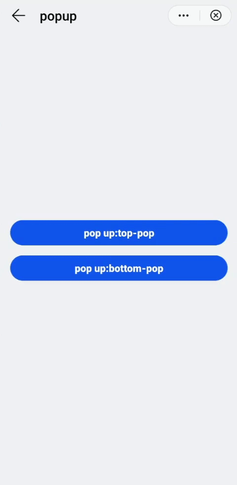 Pop up component on a Quick App